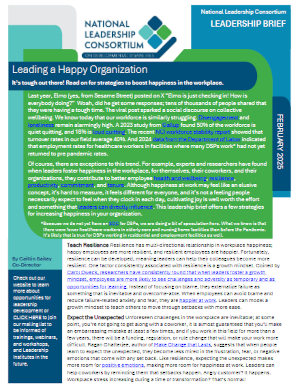 February Leadership Brief: Leading a Happy Organization