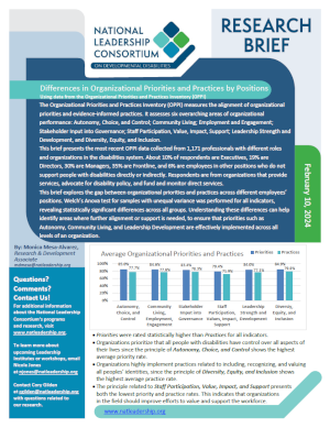 Differences in Organizational Priorities and Practices by Positions